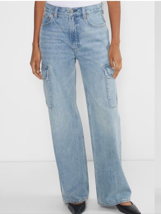 Denim Forum Denim - Aritzia Denim Forum Farrah Hi Rise Wide Leg Cargo Jeans Size 31